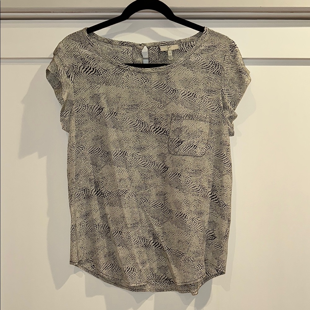 JOIE Women's Black and White Patterned Top